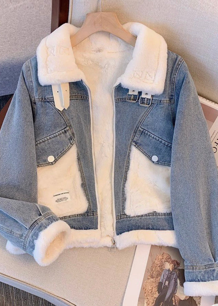 Women’s Denim Jacket with Faux Shearling Lining