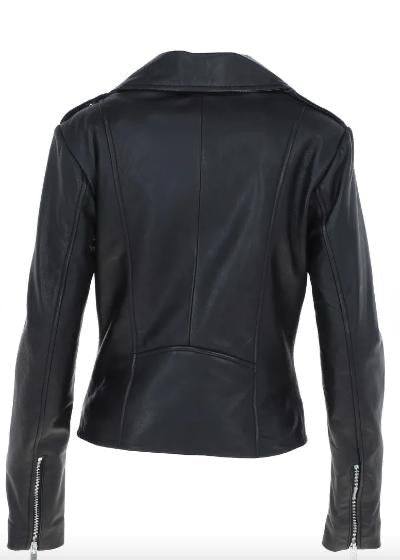 Black Women’s Leather Jacket – 100% Genuine Sheep Leather Slim Fit &with Front Zip Closure, Soft Inner Lining, and Timeless Urban Edge