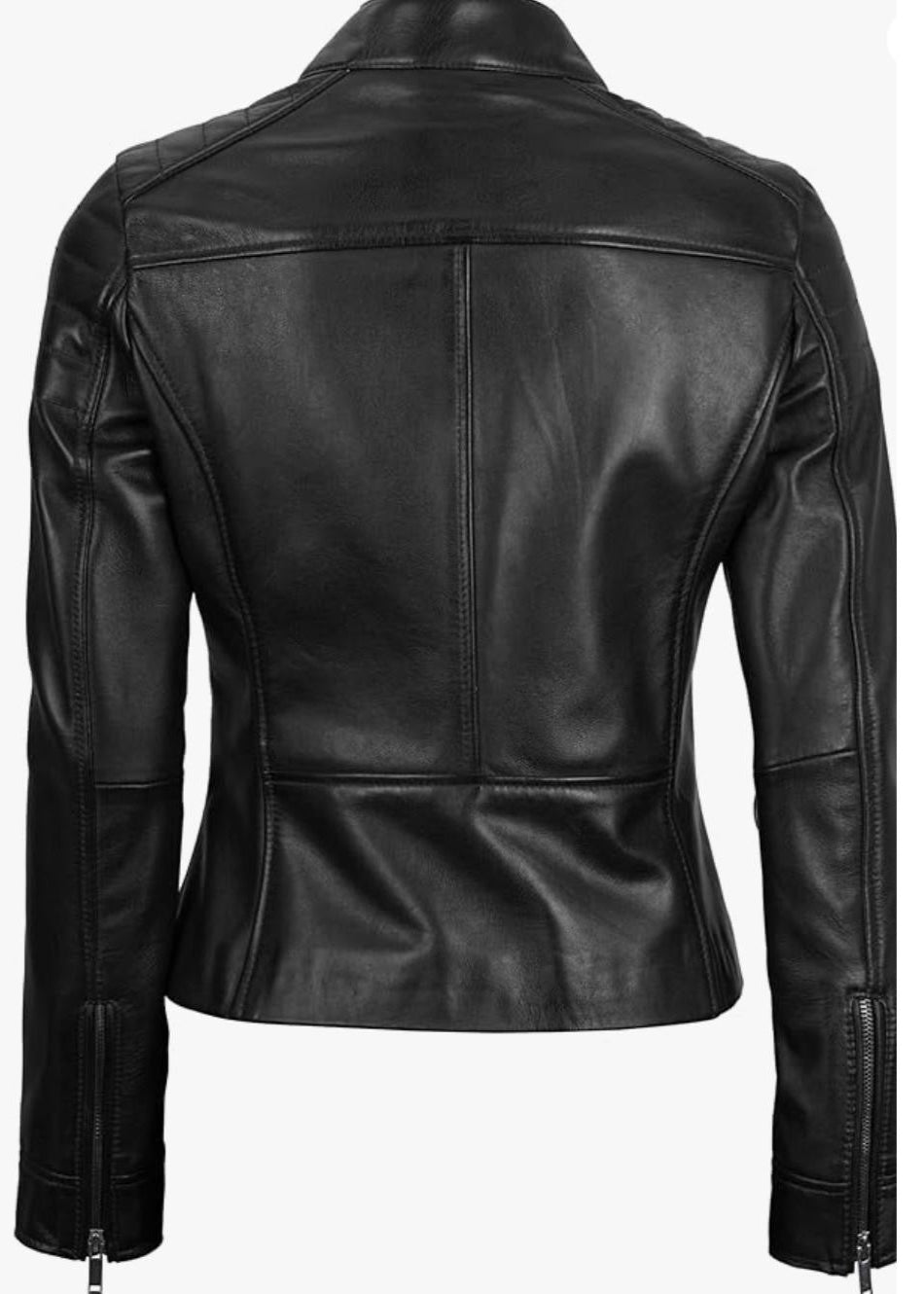 Black Women’s Leather Jacket – 100% Genuine Sheep Leather Slim Fit &with Front Zip Closure, Soft Inner Lining, and Timeless Urban Edge