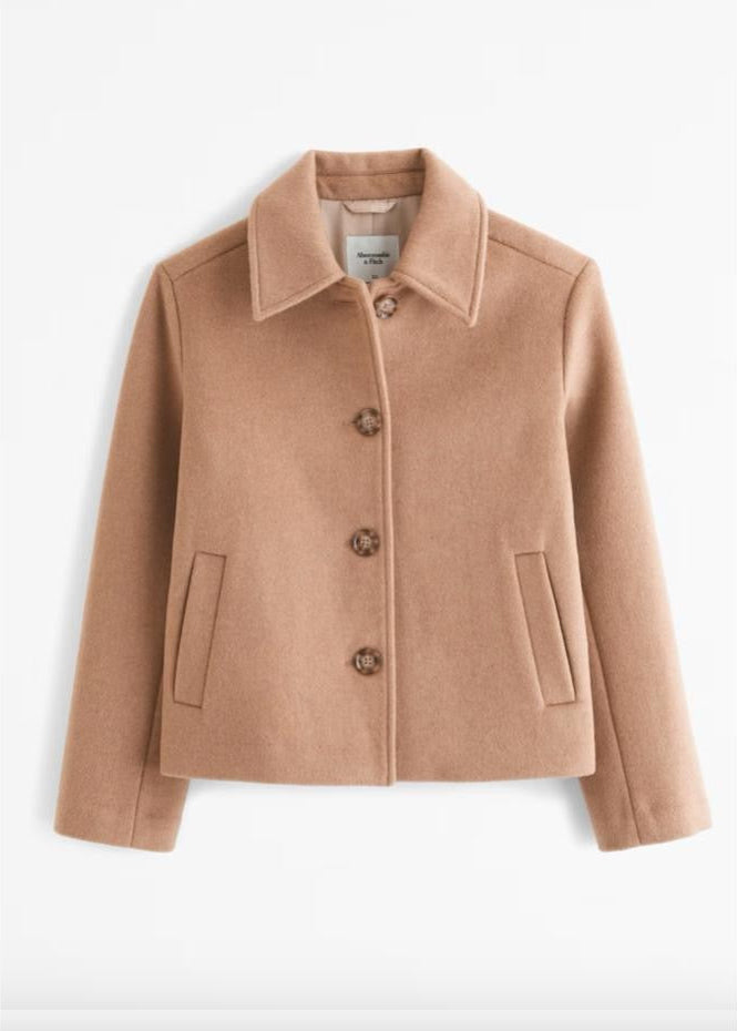 BEIGE Women’s Wool Jacket for Winter – Elegant, Warm, Stylish Coat for Ladies – Formal &Casual Outerwear with Tailored Fit