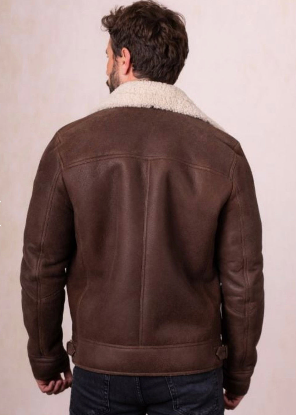 Brown Men’s Leather Jacket with Soft Fur Lining