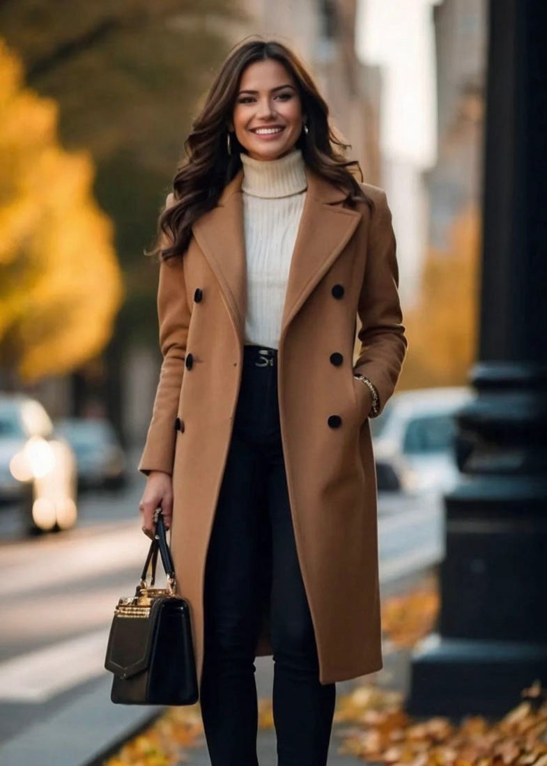 Women’s Dark Camel Wool Coat 