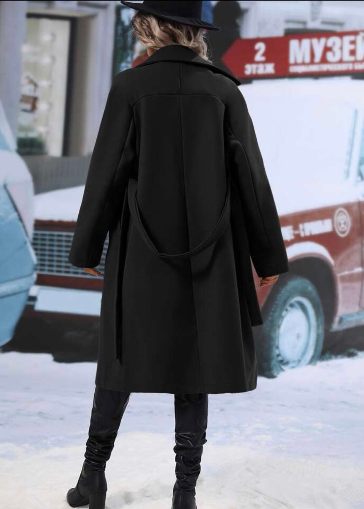 women’s black trench coat