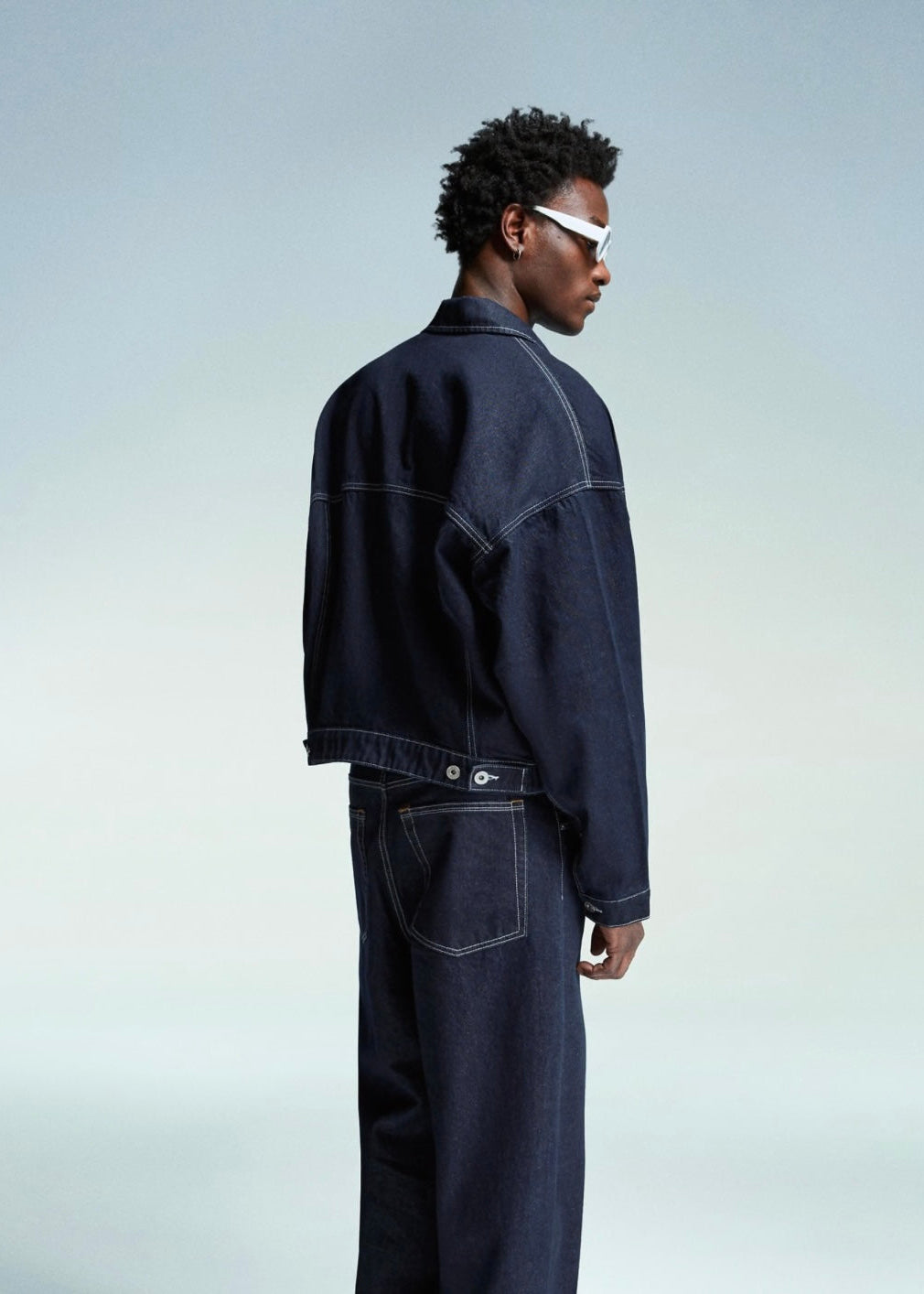 Dark Blue Denim Jacket For Men