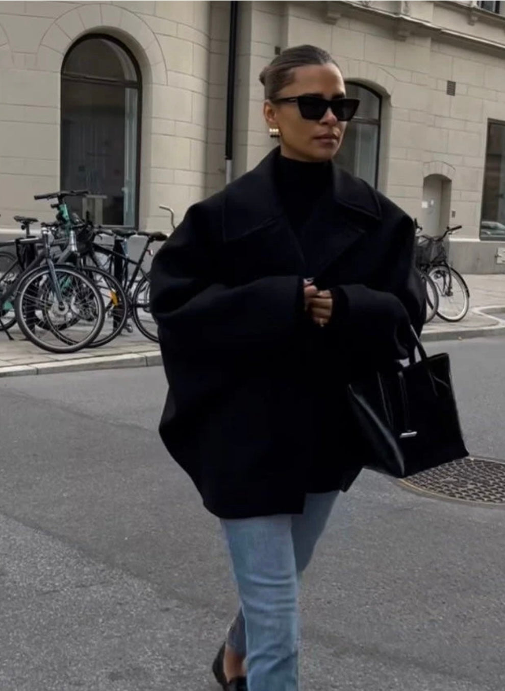 Camel Oversized Wool Blend Coat