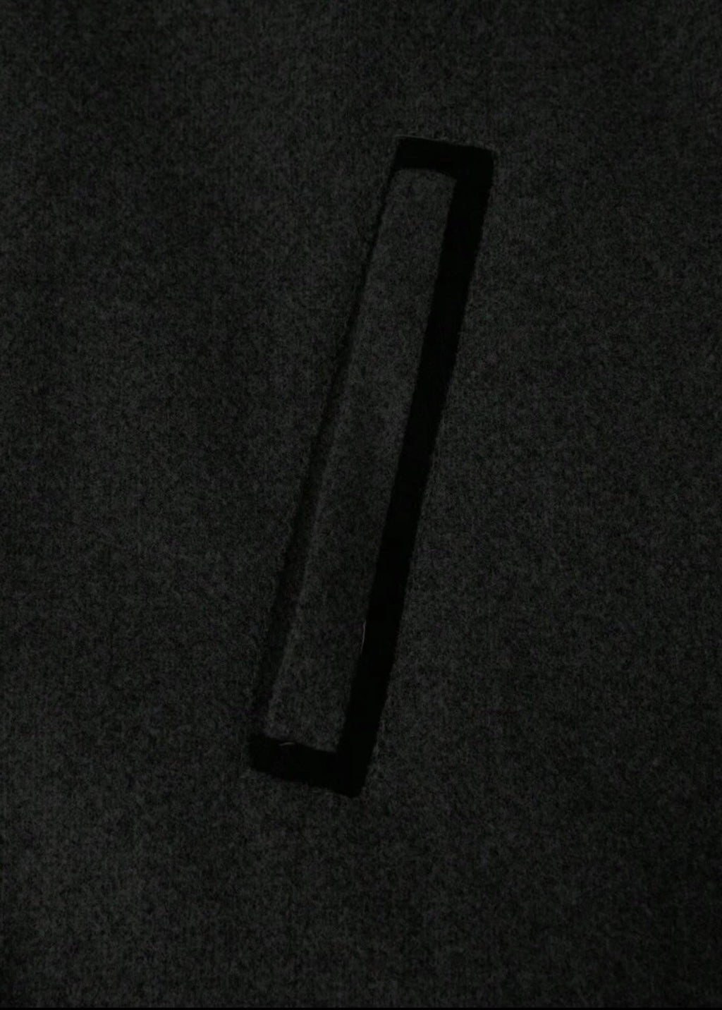 Men’s Charcoal Wool Blend Stand Collar Coat