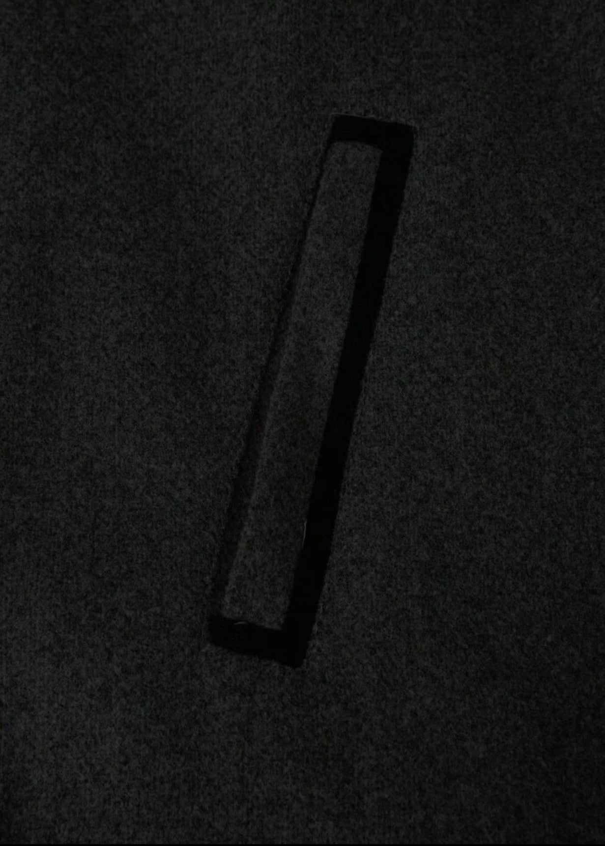 Men’s Charcoal Wool Blend Stand Collar Coat