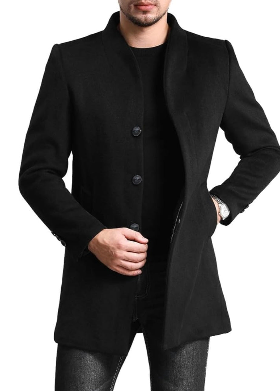 men’s black Wool overcoat