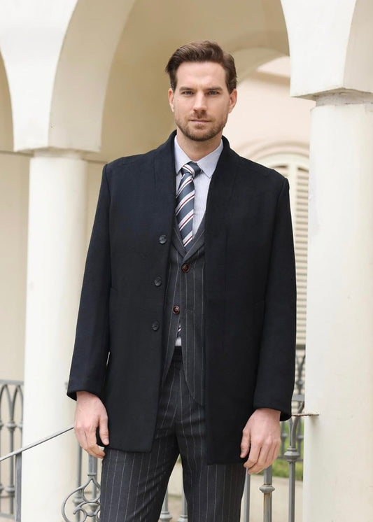 men’s black Wool overcoat