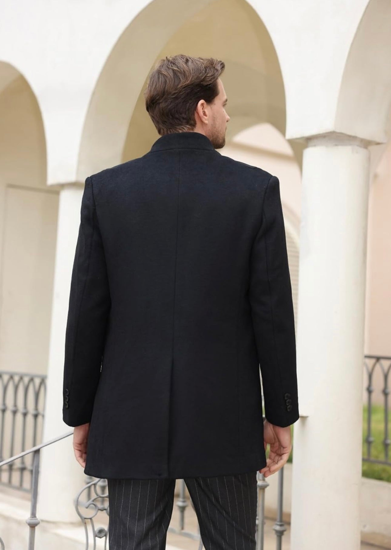 men’s black Wool overcoat