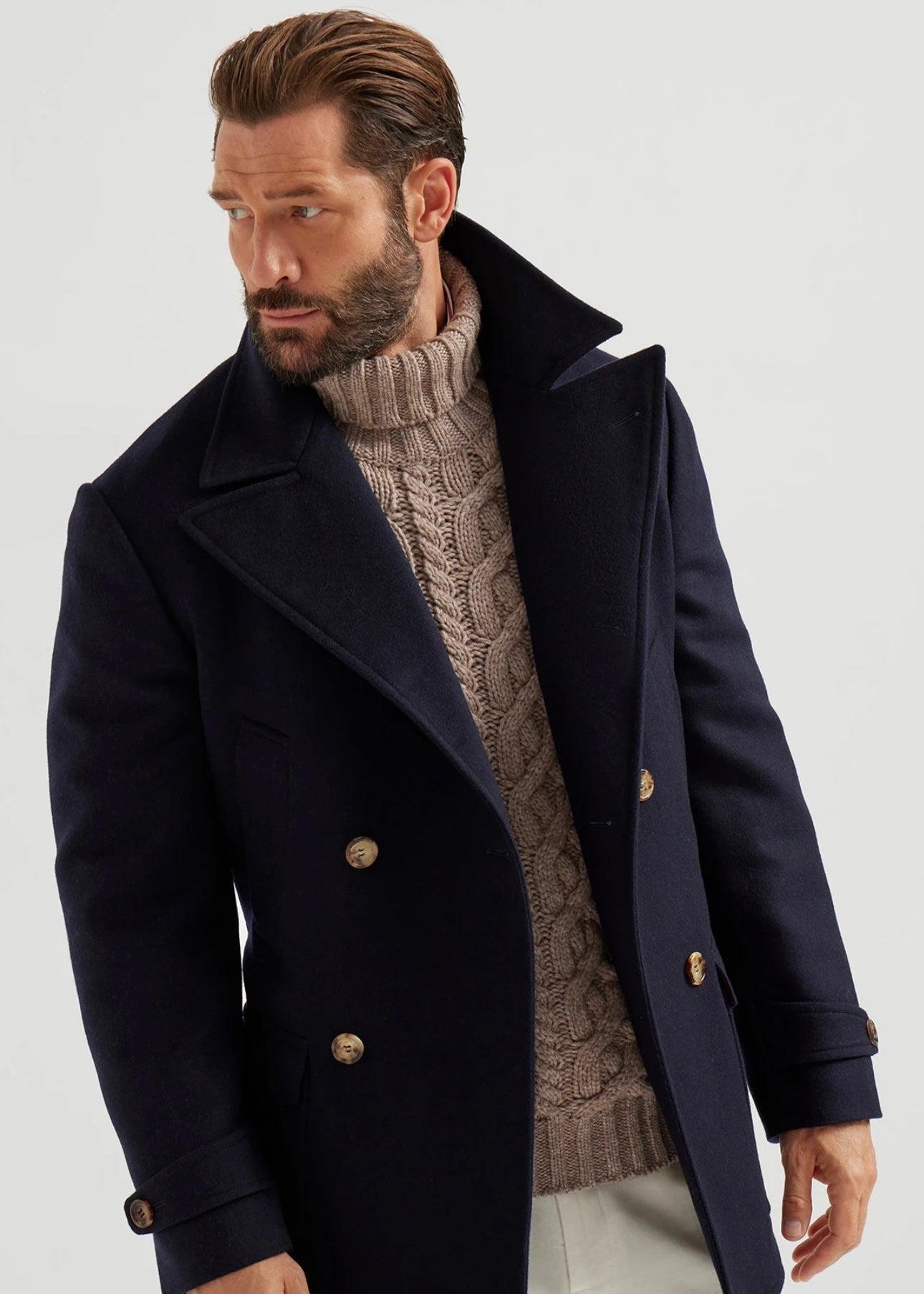 Men’s Navy Wool Peacoat