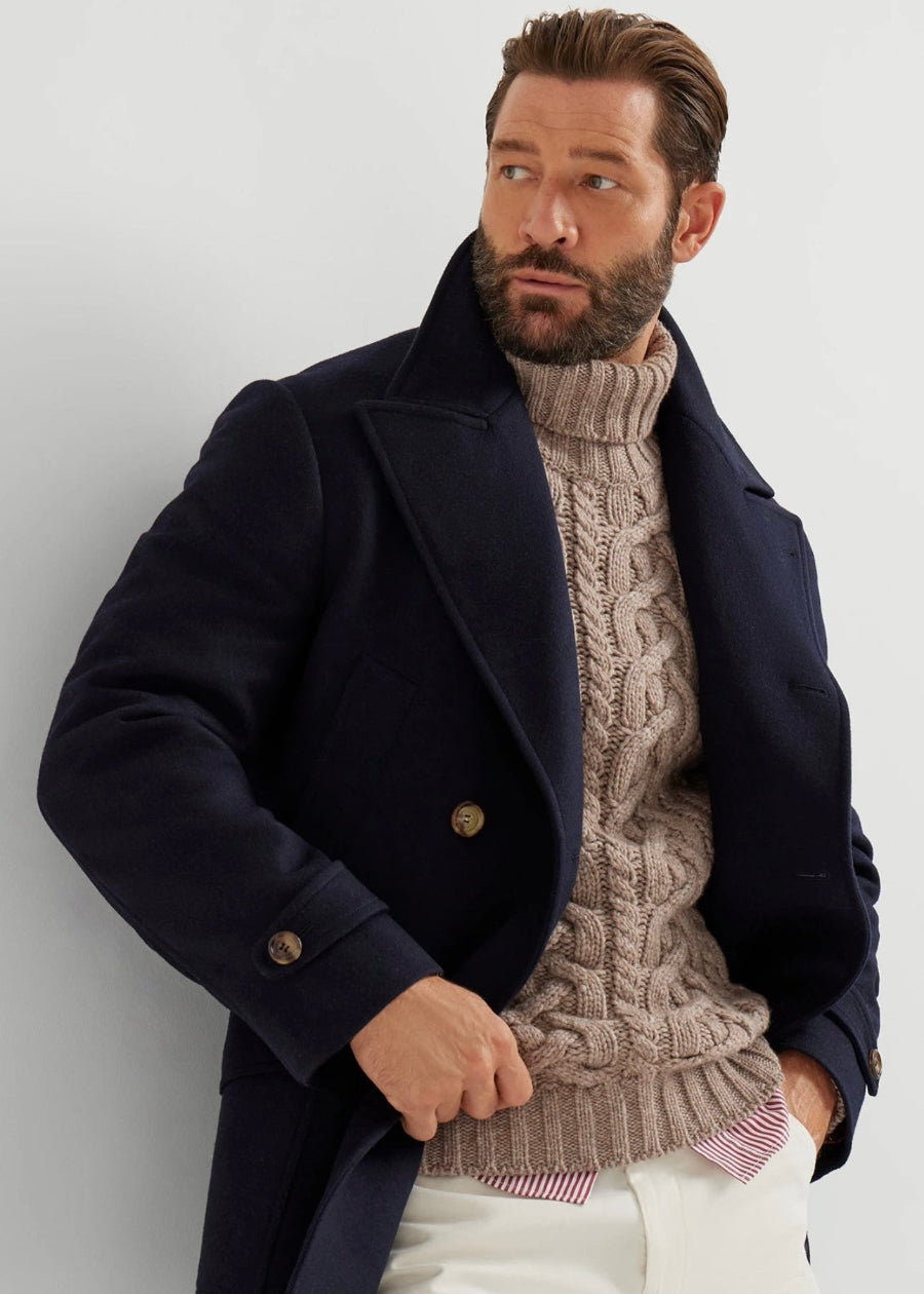 Men’s Navy Wool Peacoat