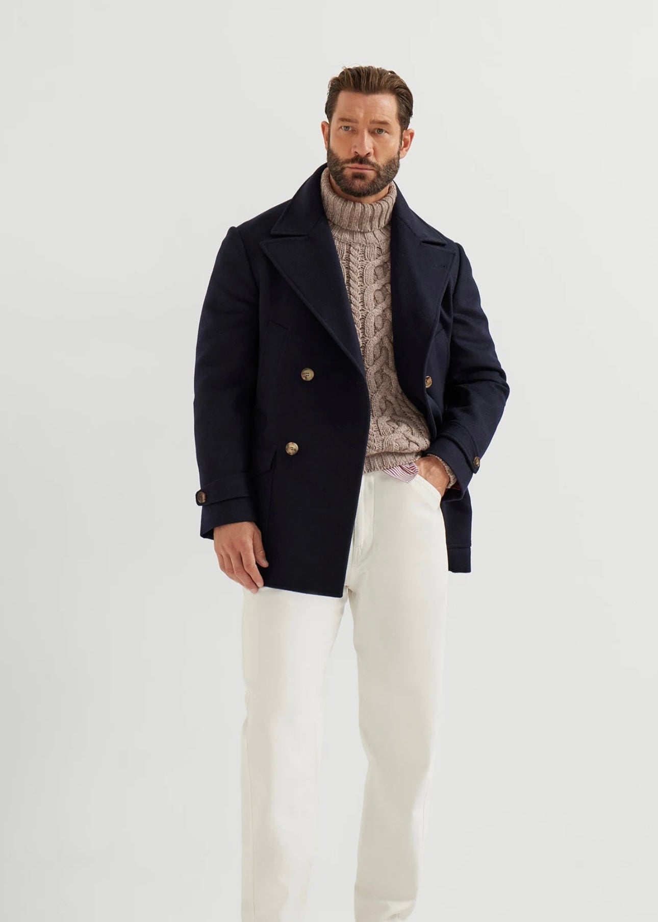 Men’s Navy Wool Peacoat