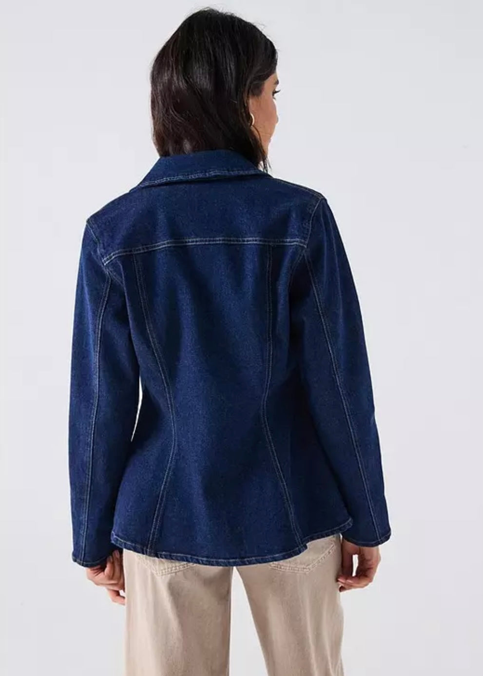 Women’s Fitted Dark Blue Denim Jacket