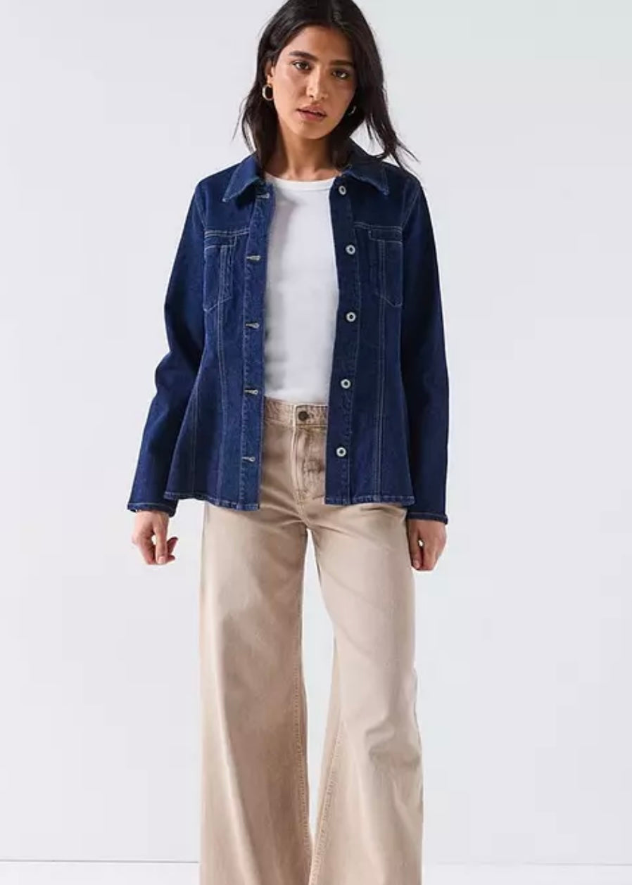 Women’s Fitted Dark Blue Denim Jacket