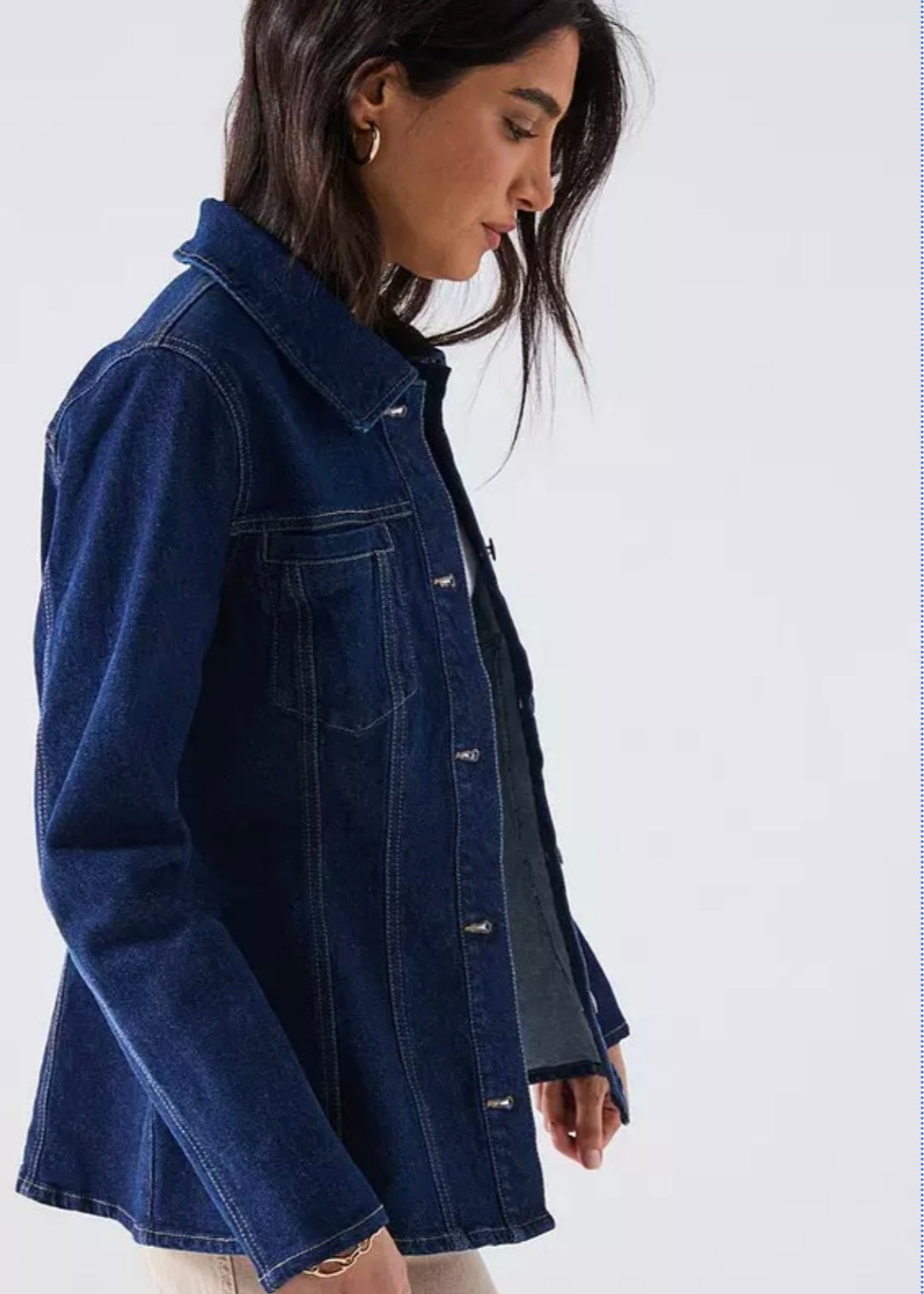Women’s Fitted Dark Blue Denim Jacket