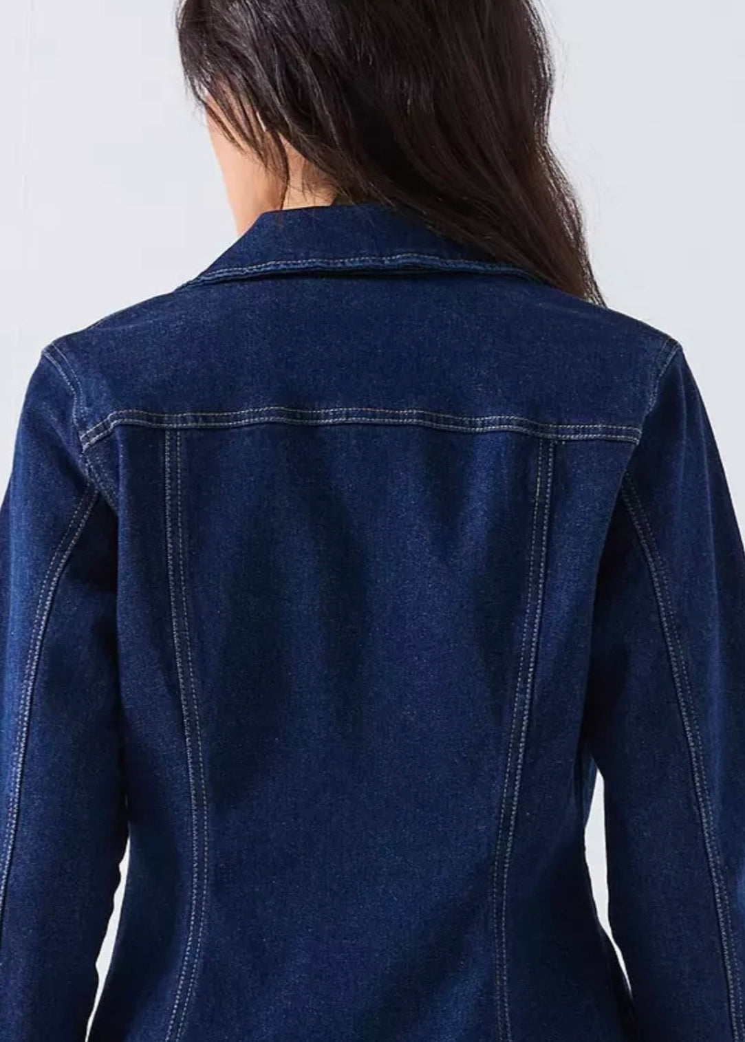 Women’s Fitted Dark Blue Denim Jacket