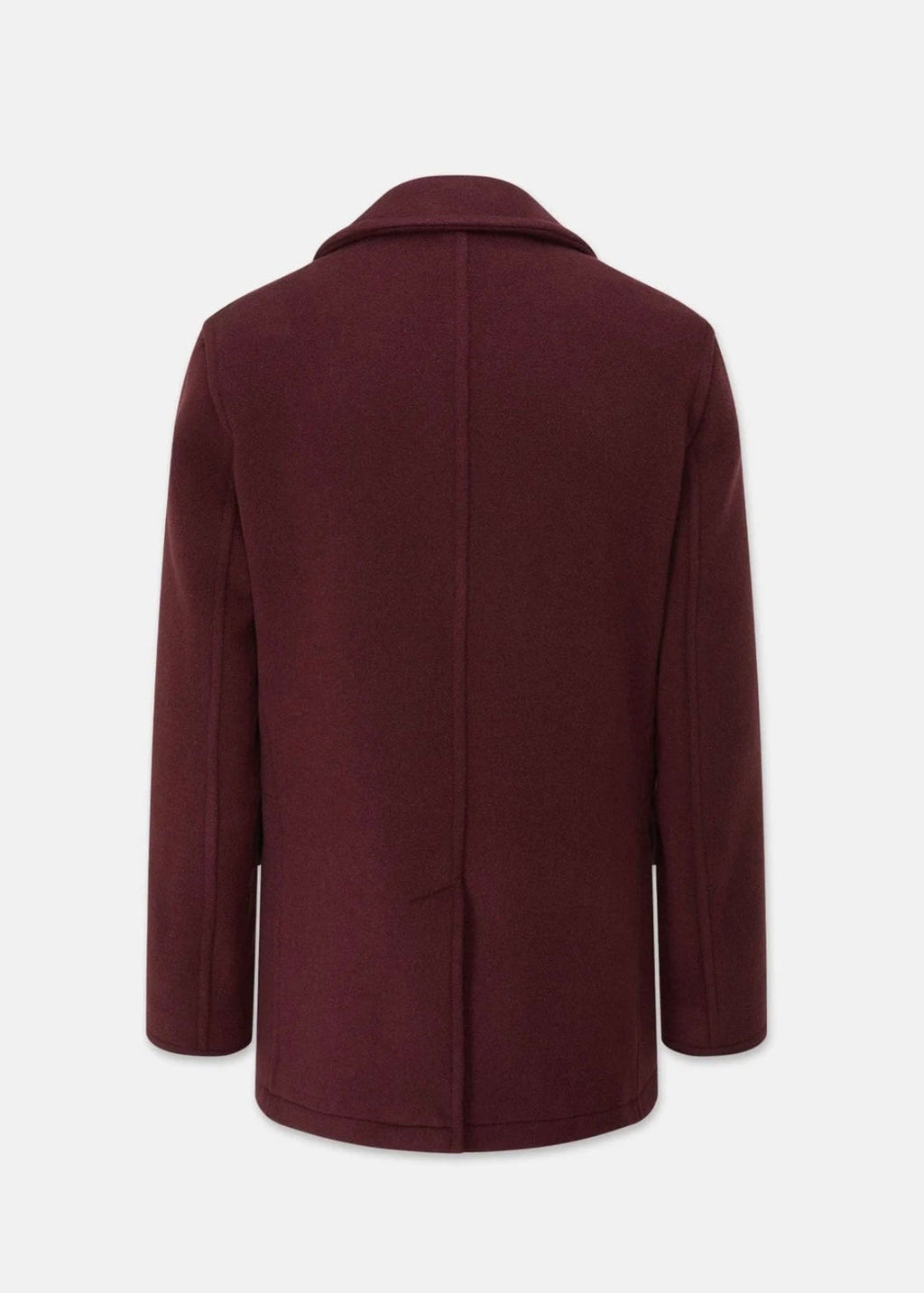 Maroon Wool Peacoat For Men