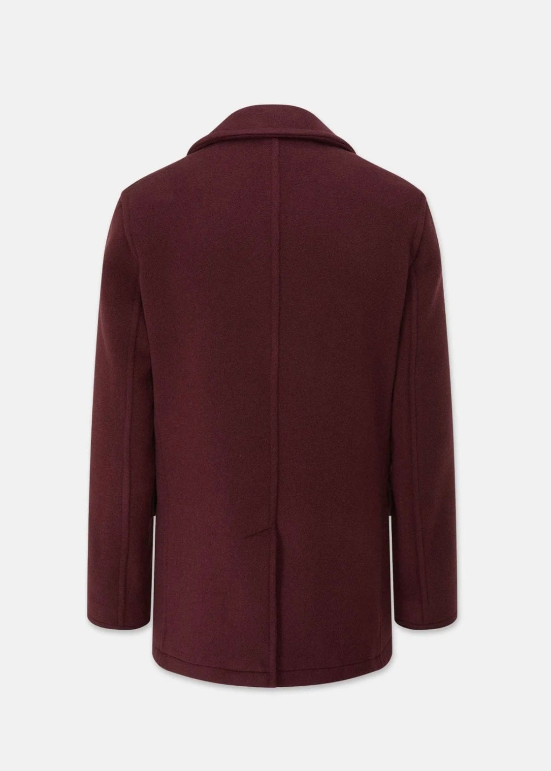 Maroon Wool Peacoat For Men