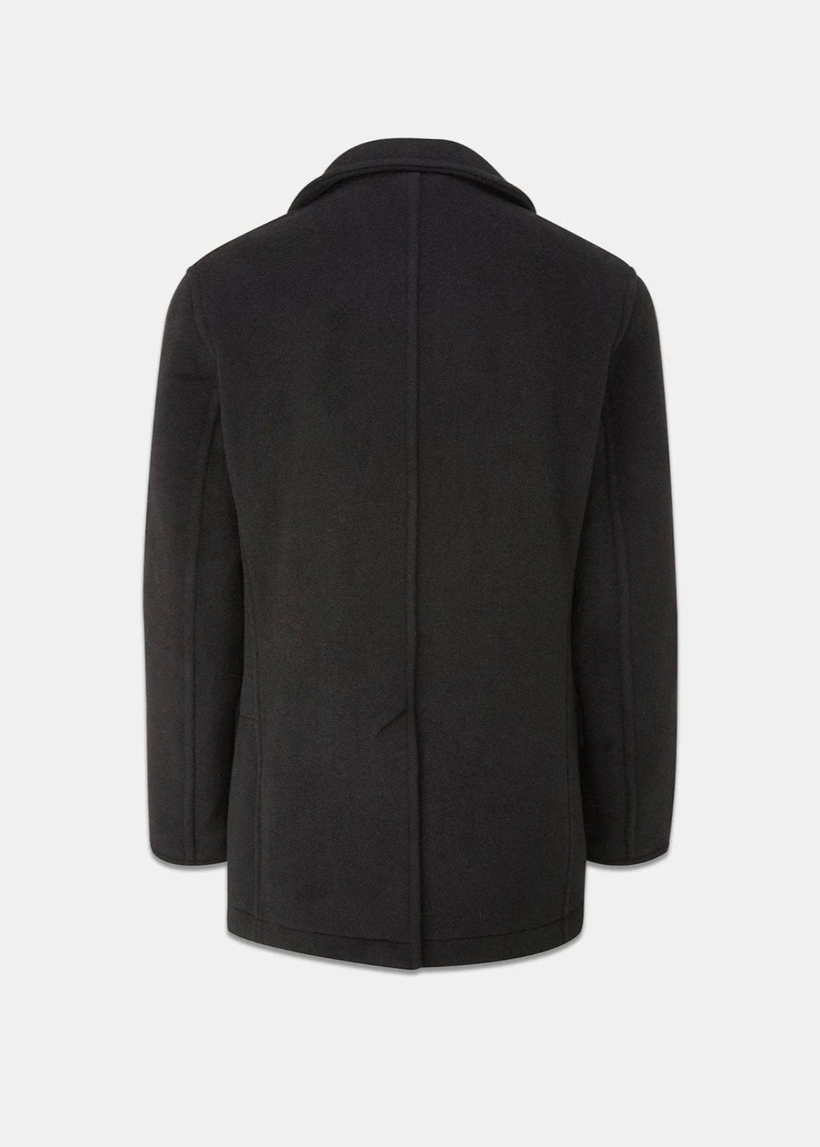 Black Wool Peacoat For Men