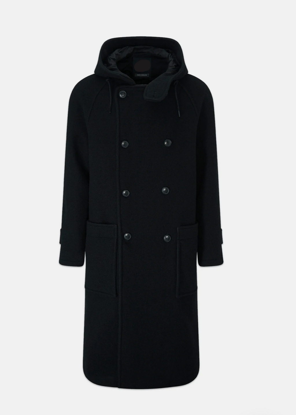 Men's Black Wool Overcoat
