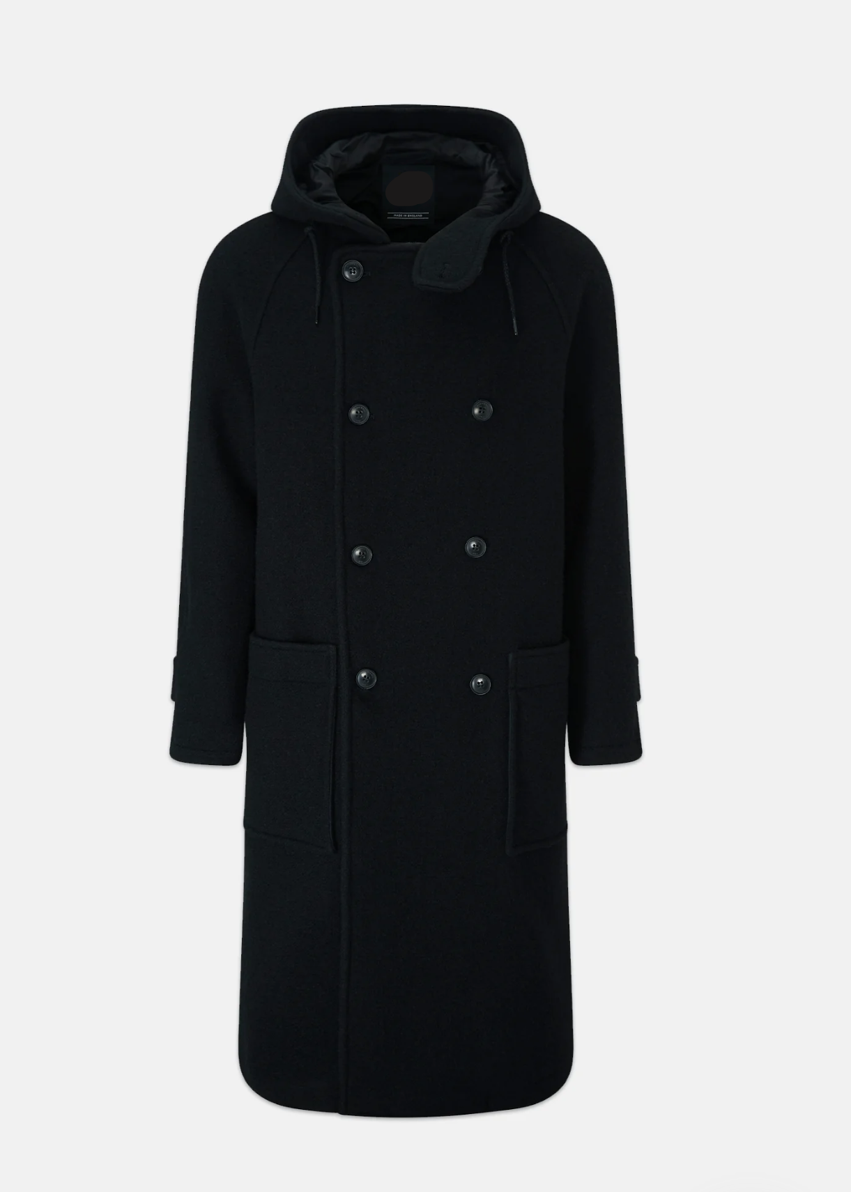Men's Black Wool Overcoat