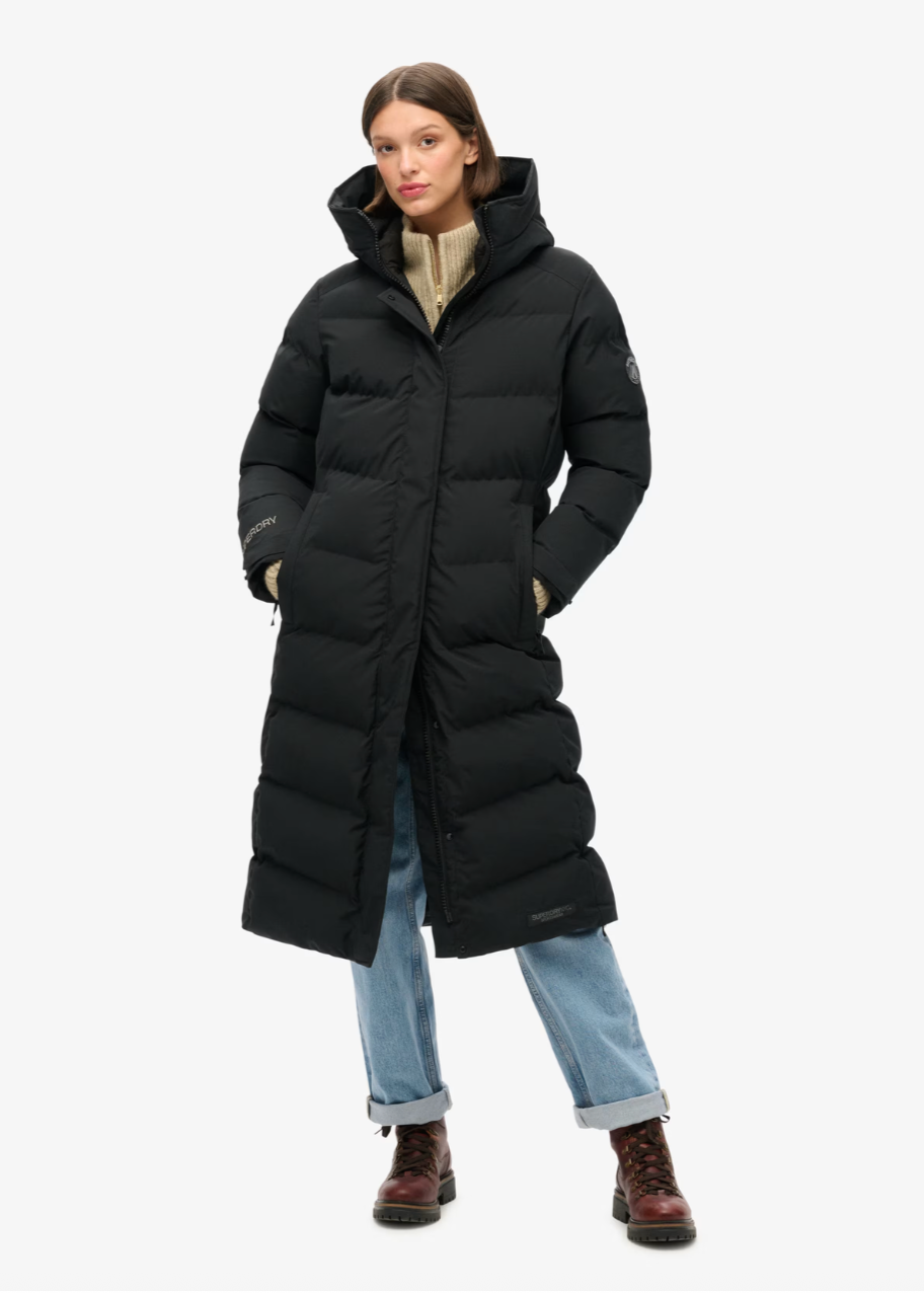 Women’s Long Black Puffer Coat 