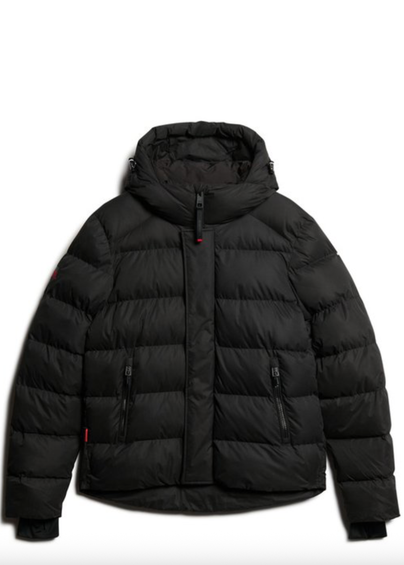 Men's Black Puffer jacket with hood for Men