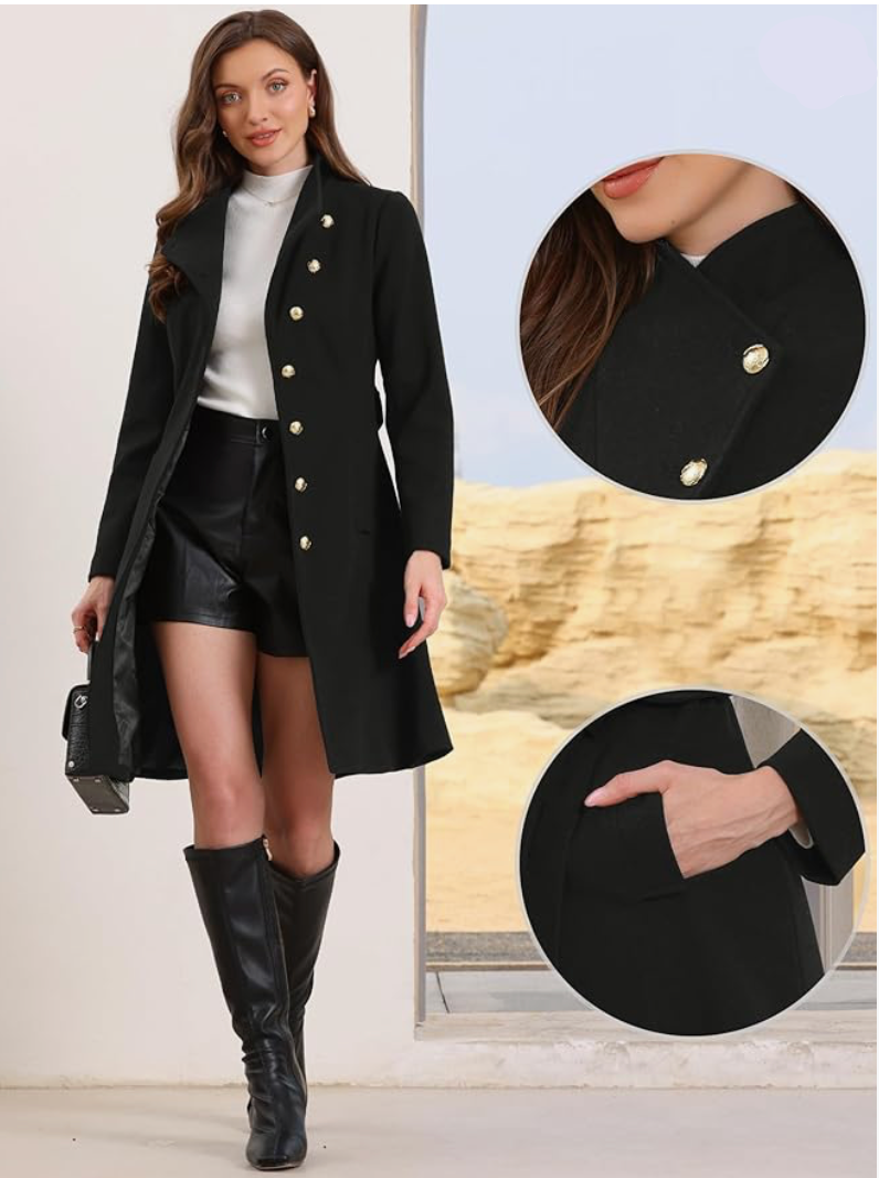  peacoat-style long coat 