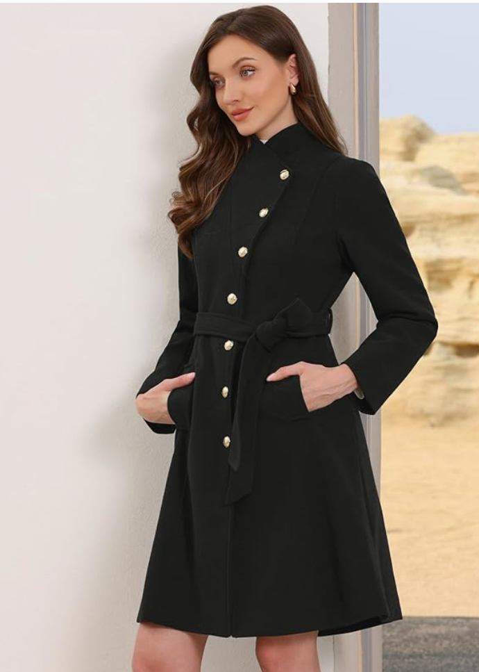  peacoat-style long coat 