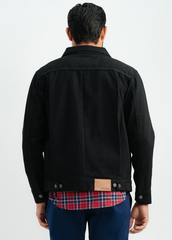 Black Denim Jacket For Men - AR - Rehman Collection