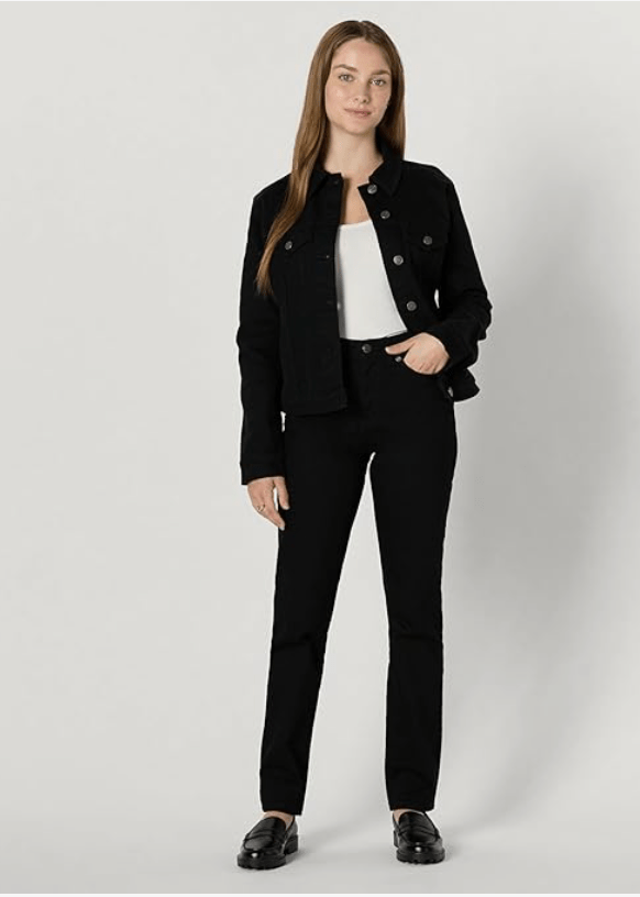 Black Denim Jacket For Women - AR - Rehman Collection