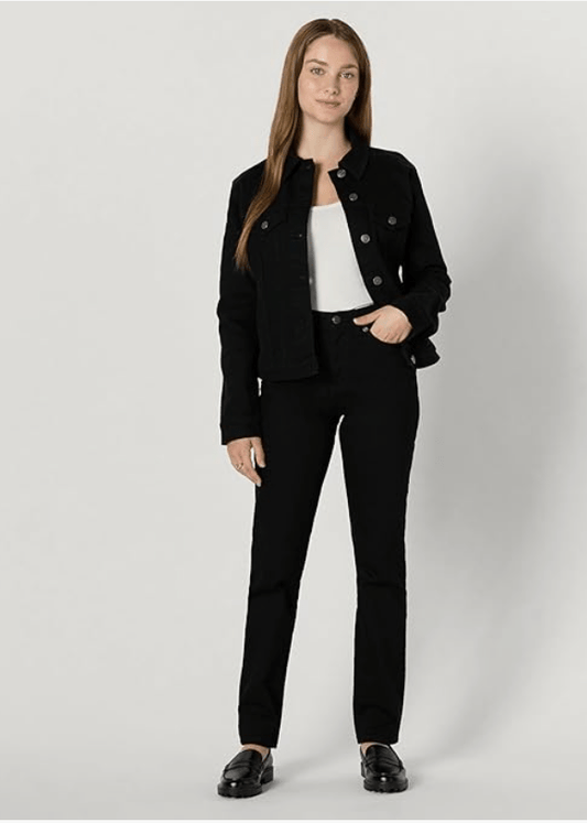 Black Denim Jacket For Women - AR - Rehman Collection