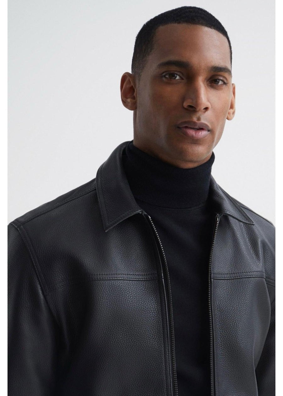 Black Men’s Leather Jacket - AR - Rehman Collection
