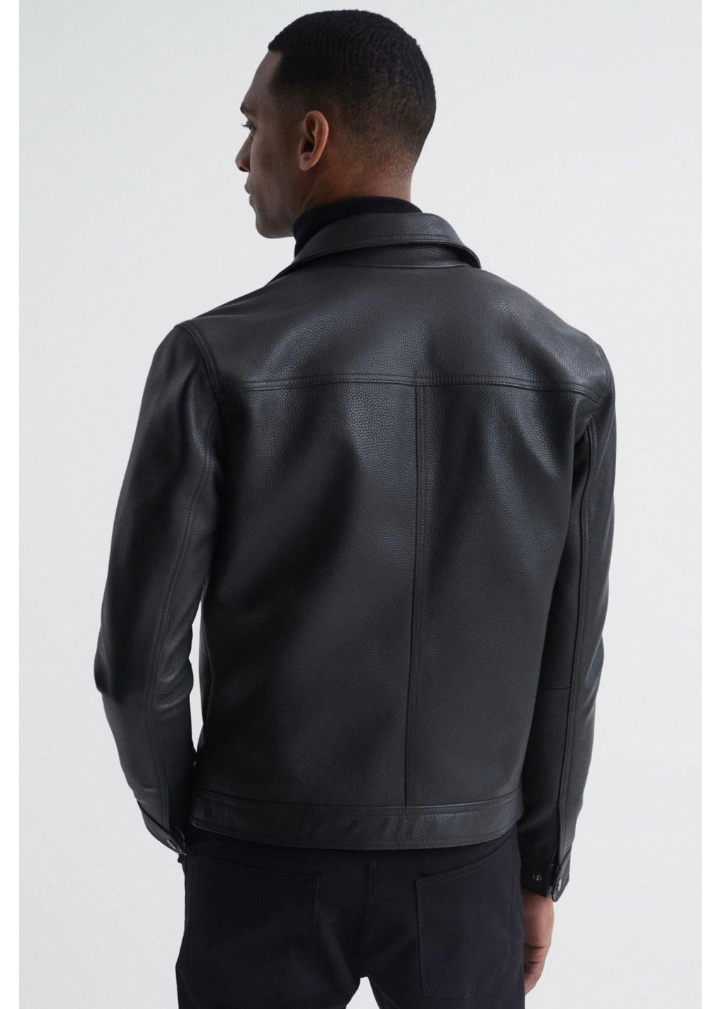 Black Men’s Leather Jacket - AR - Rehman Collection
