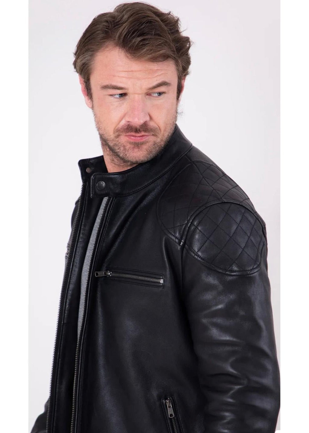 Black Men’s Sheepskin Leather Jacket - AR - Rehman Collection