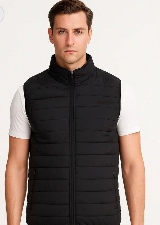 Black Padded Gilet For Men - AR - Rehman Collection
