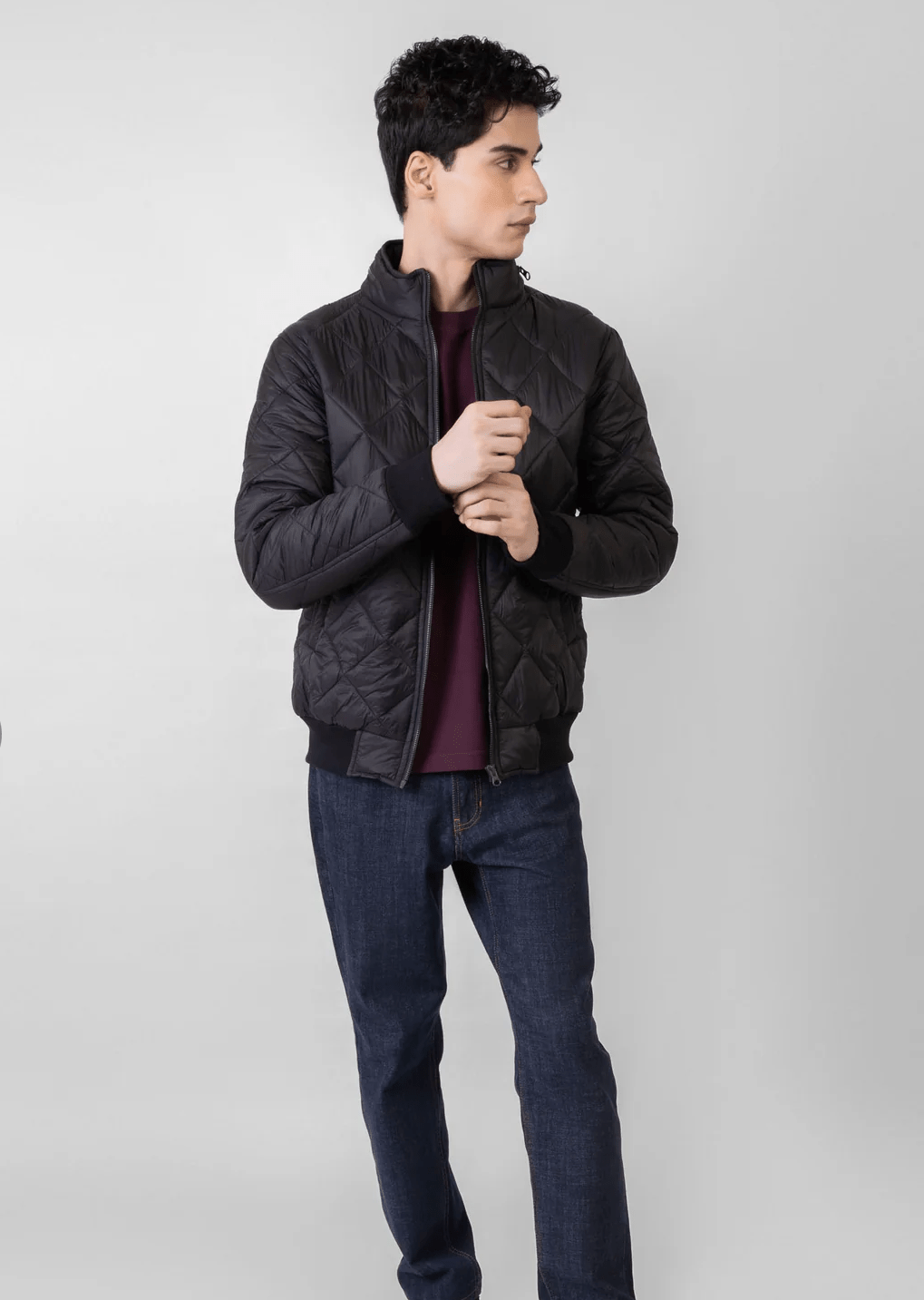 Black Puffer Jacket For Men - AR - Rehman Collection