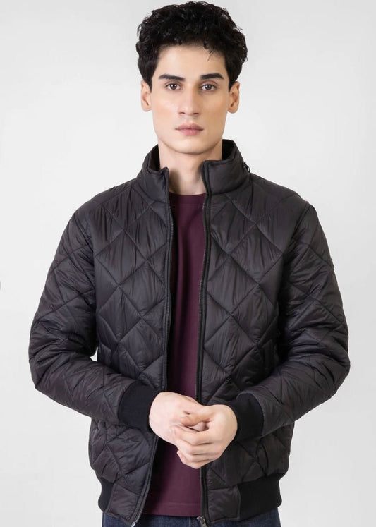 Black Puffer Jacket For Men - AR - Rehman Collection