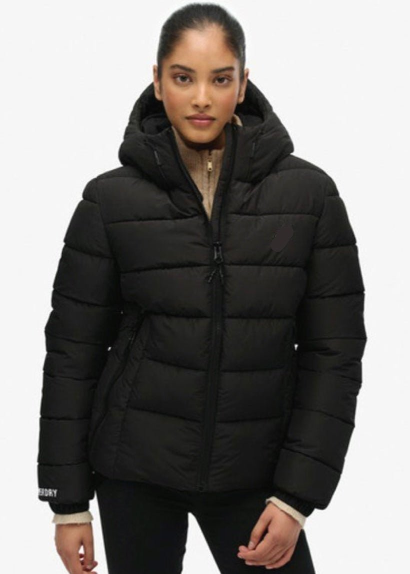 Black Puffer Jacket For Women - AR - Rehman Collection