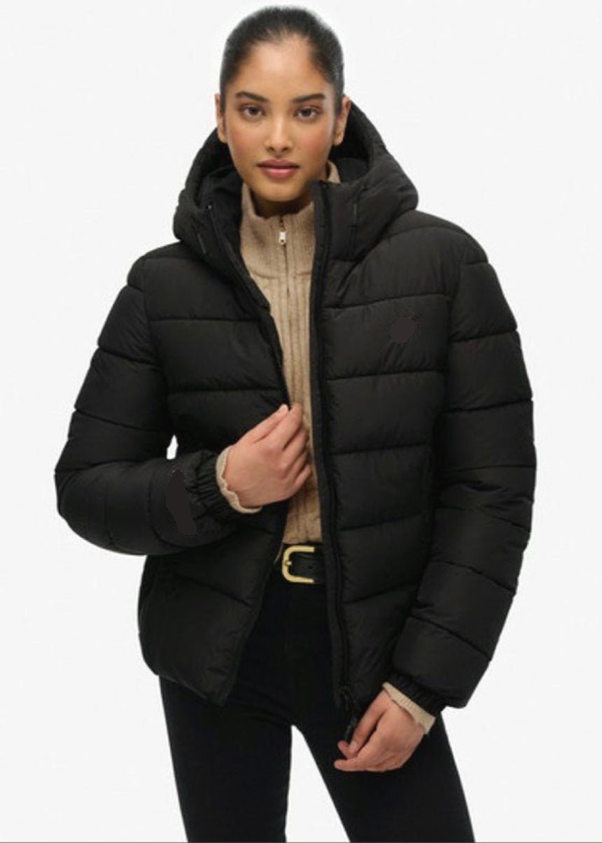 Black Puffer Jacket For Women - AR - Rehman Collection