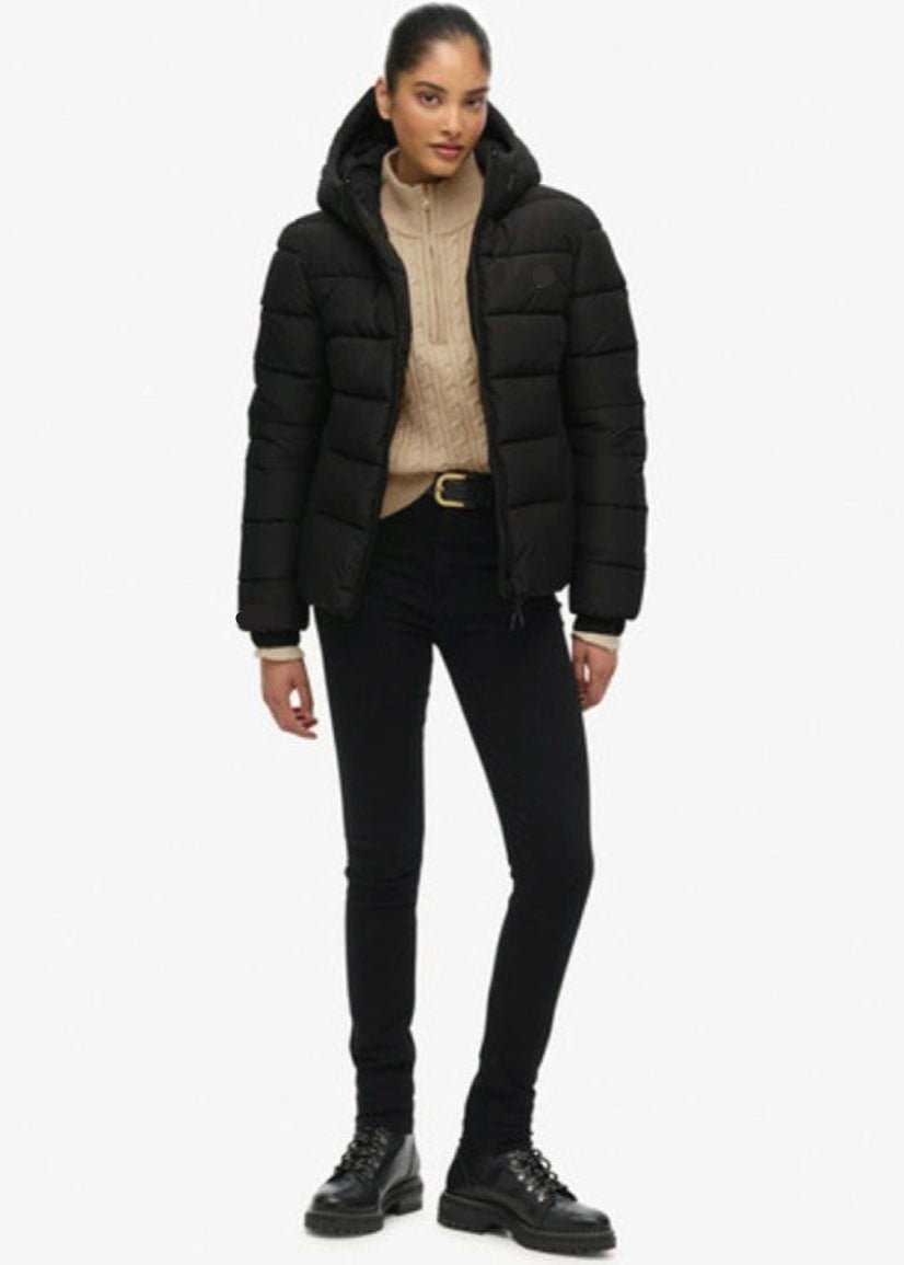 Black Puffer Jacket For Women - AR - Rehman Collection