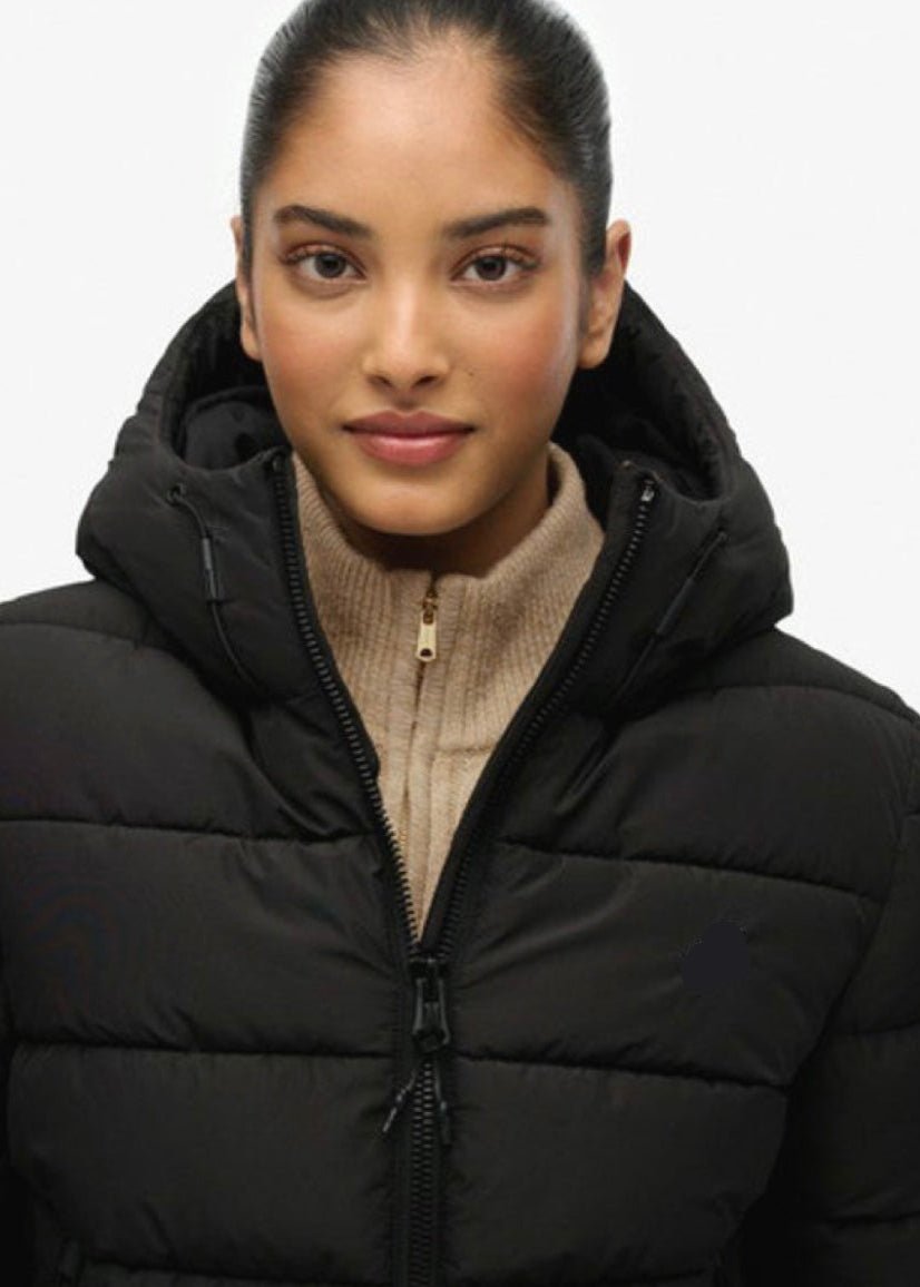 Black Puffer Jacket For Women - AR - Rehman Collection