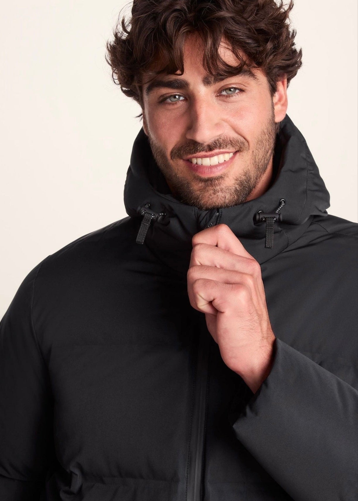 Black Puffer Jacket with Hood For Men - AR - Rehman Collection