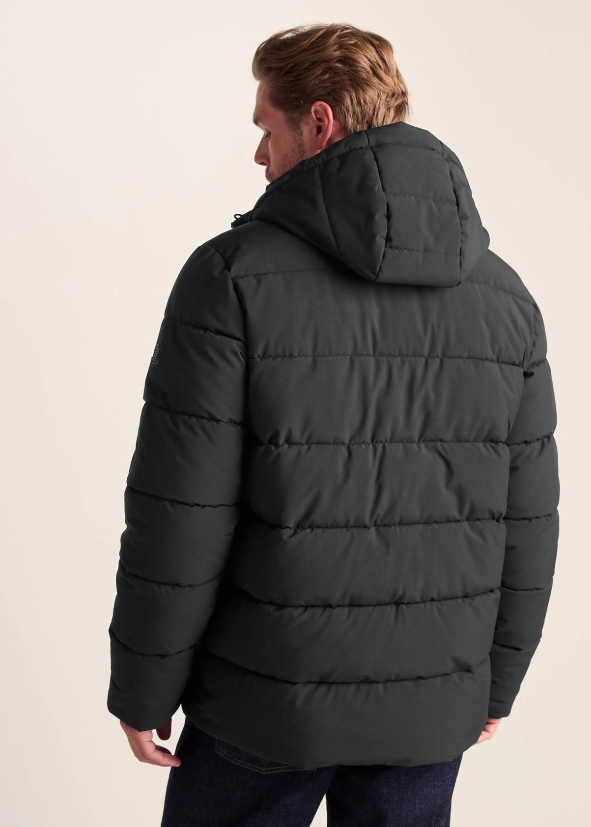 Black Puffer Jacket with Hood For Men - AR - Rehman Collection