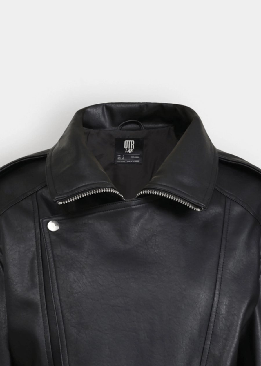 Black Women’s Leather Jacket - AR - Rehman Collection