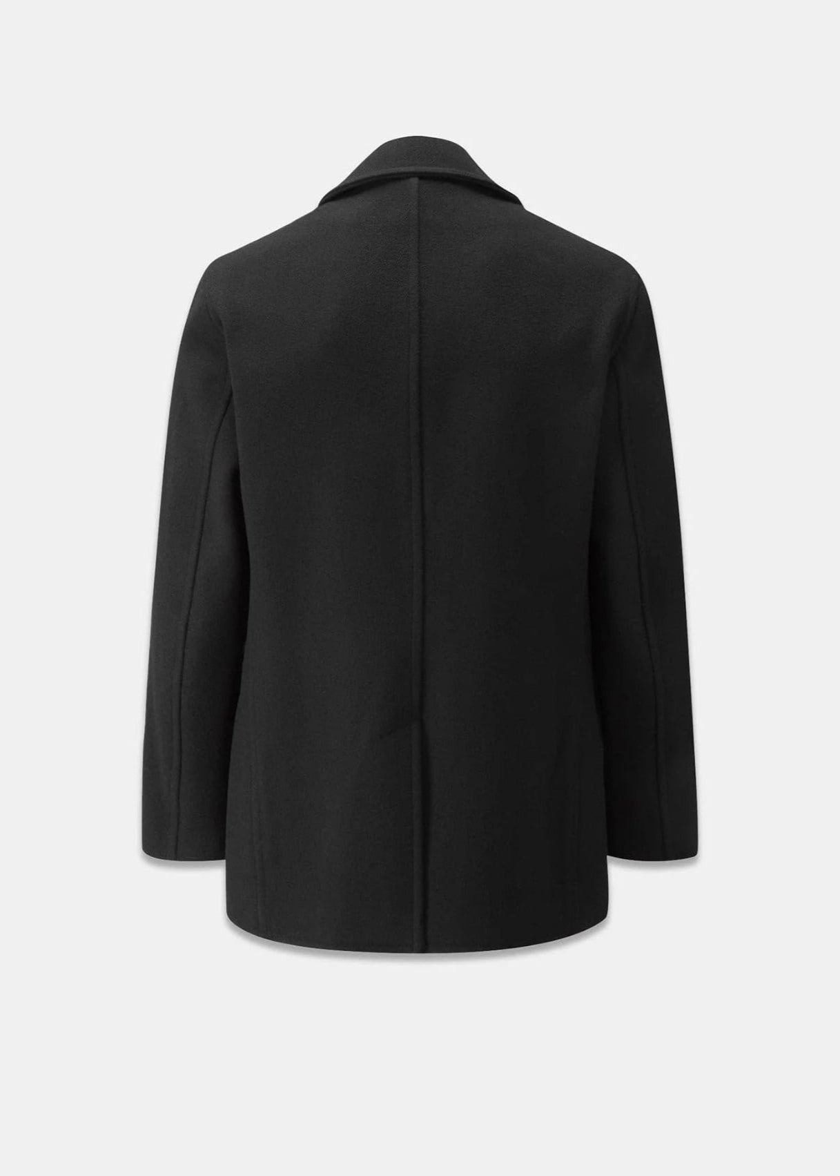 Black Wool Men’s Peacoat - AR - Rehman Collection