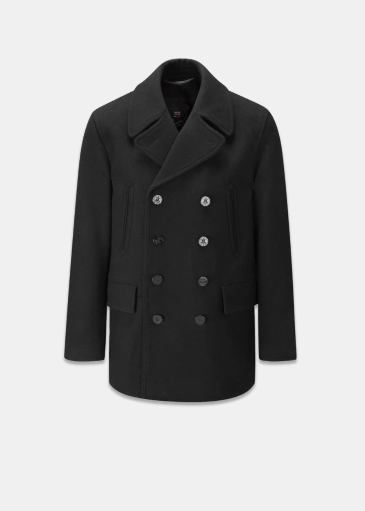 Black Wool Men’s Peacoat - AR - Rehman Collection