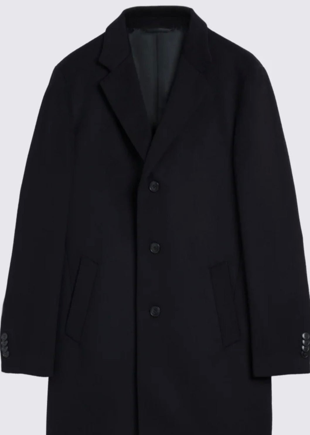Black Wool Overcoat For Men - AR - Rehman Collection