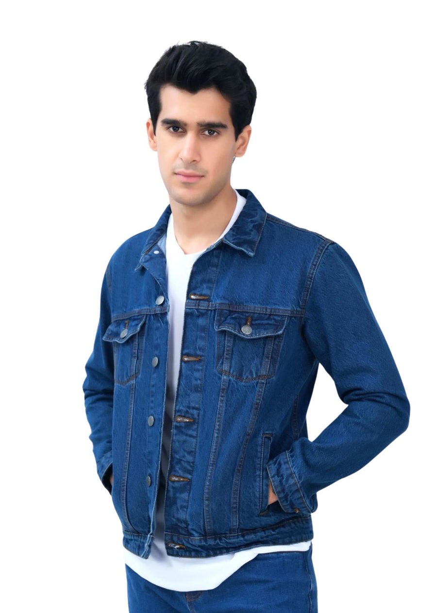 Blue Denim Jacket for Men and Women - AR - Rehman Collection